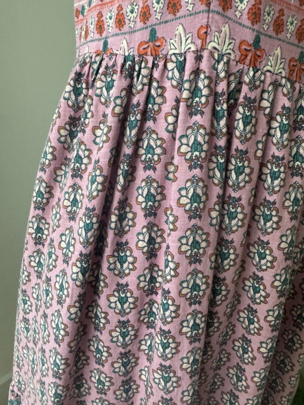 Knox Rose Paisley Floral Tiered Smocked-Back Peasant Maxi Dress M Medium - Picture 10 of 14